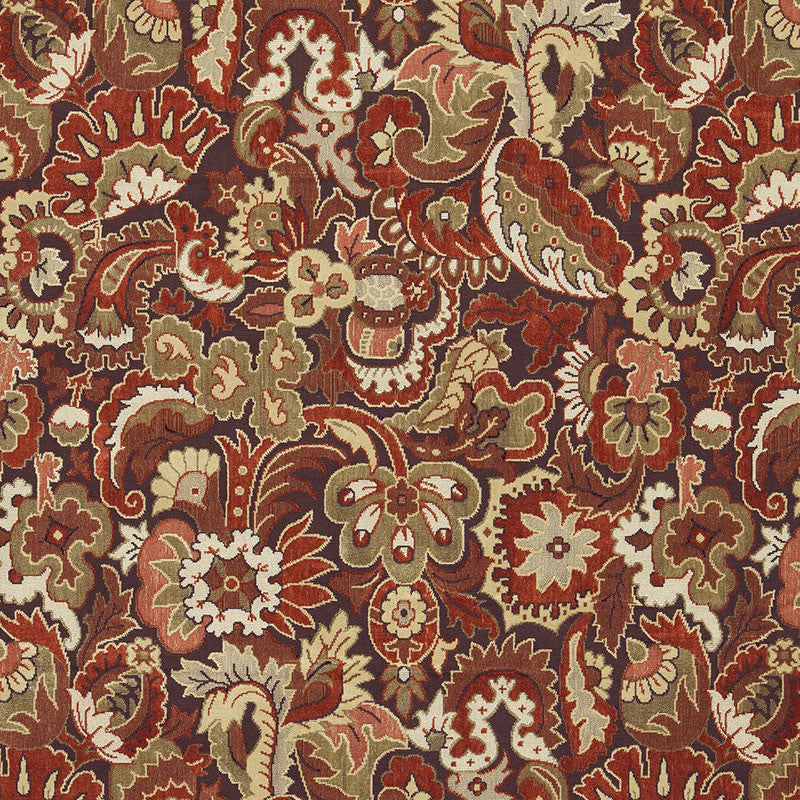 Velours Oriental Tuscan 64831 by Schumacher Designer Fabric CHROMA SP14 See Sample UNITED STATES OF AMERICA HEAVY DUTY </p><p>Repeat: Horizontal: 25 7/8" (66CM) and Vertical: 53 3/4" (137CM) 51 7/8" WIDE (132CM) - Swanky Fabrics -