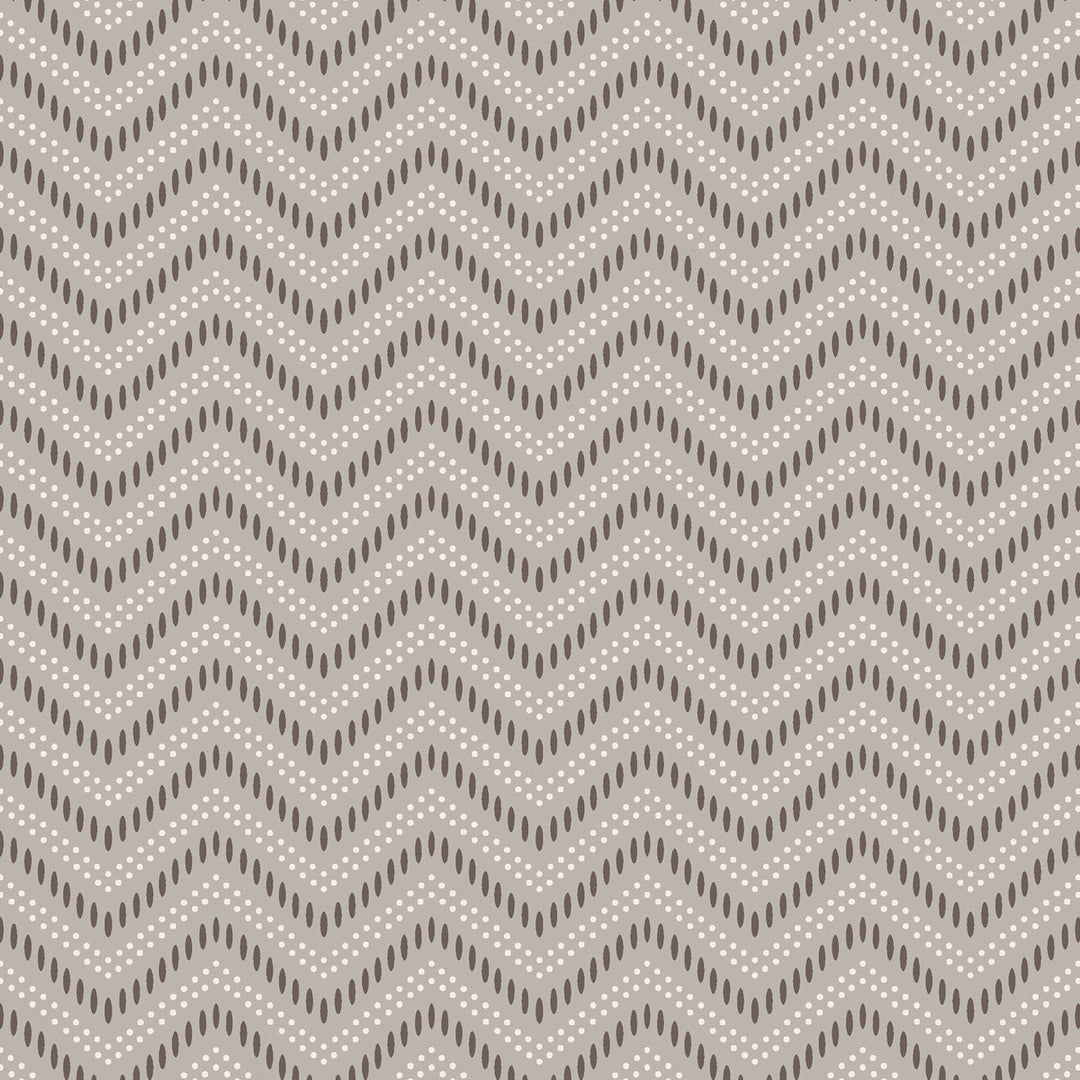 Schumacher Wallcovering Chevron Dots - Silver