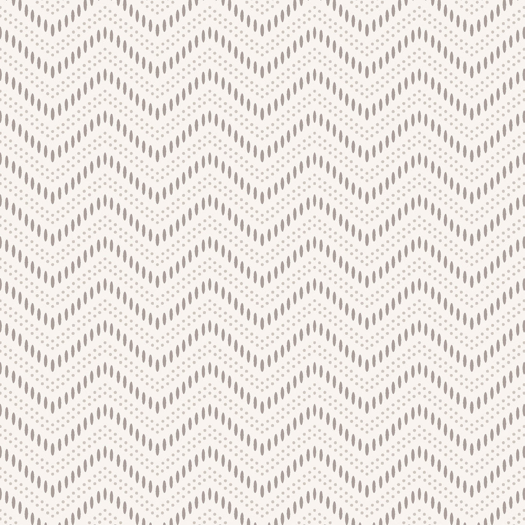 Schumacher Wallcovering Chevron Dots - Pearl