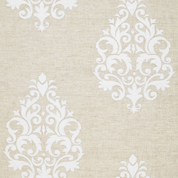 Belfort Linen Applique Linen 65100 by Schumacher Designer Fabric ESSENTIALS: SHEERS & CASEMENTS II LINEN 100% INDIA WYZENBEEK 3,000 </p><p>Repeat: Horizontal: 12 1/2" (32CM) and Vertical: 22 1/2" (57CM) 52 - Swanky Fabrics -