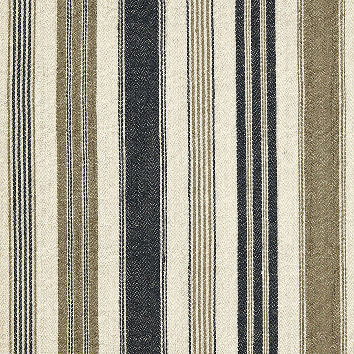 Montauban Stripe Noir / Tobacco 65172 by Schumacher Fabric Schumacher Fabric Montauban Stripe Noir / Tobacco 65172Fabric LINEN 58% INDIA </p><p>Repeat: H: HORZ. 17 1/2" (44CM) , V: 53.375 - Fabric Carolina -