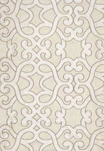 Schumacher Fabric Amboise Linen Embroidery Oyster 65182