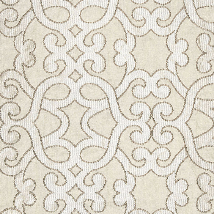Amboise Linen Embroidery Oyster 65182 by Schumacher Fabric Schumacher Fabric Amboise Linen Embroidery Oyster 65182Fabric LINEN 61% INDIA </p><p>Repeat: H: HORZ. 16 3/4" (43CM) , V: VERT. 15" (38CM) 50 - Fabric Carolina -