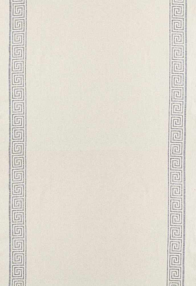 Greek Key Embroidery II Zinc 65251 by Schumacher Designer Fabric Au-Naturel 70% Cotton, 24% Linen, 6% Wool Martindale 20,000 Horizontal: - and Vertical: 4.125 58 - Swanky Fabrics -