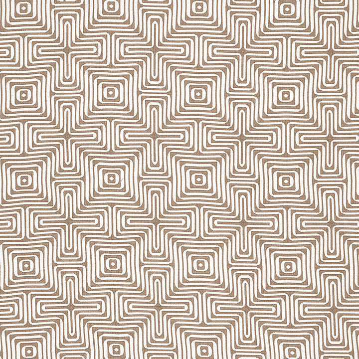 Amazing Maze Sand 65323 by Schumacher Designer Fabric TRINA TURK See Sample UNITED STATES OF AMERICA MEDIUM DUTY </p><p>Repeat: Horizontal: 6 3/8" (16CM) and Vertical: 6 3/8" (16CM) 51" WIDE (130CM) - Swanky Fabrics -