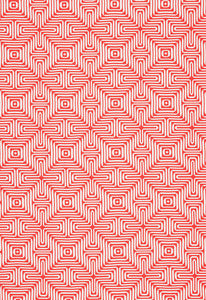 Schumacher Fabric Amazing Maze Coral 65324