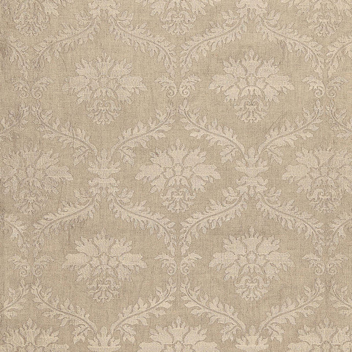 Valbonne Linen Embroidery Greige 65340 by Schumacher Designer Fabric AU NATUREL See Sample INDIA . </p><p>Repeat: Horizontal: 10" (25CM) and Vertical: 12 3/8" (31CM) 51 1/2" WIDE (131CM) - Swanky Fabrics -