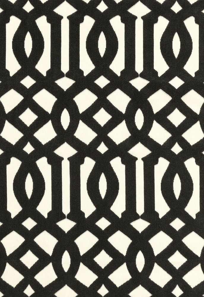 Imperial Trellis Velvet Noir 65593 by Schumacher Designer Fabric Chroma 73% Cotton, 27% Viscose Martindale 20,000 Horizontal: 5.625 and Vertical: 10.5 55 - Swanky Fabrics -