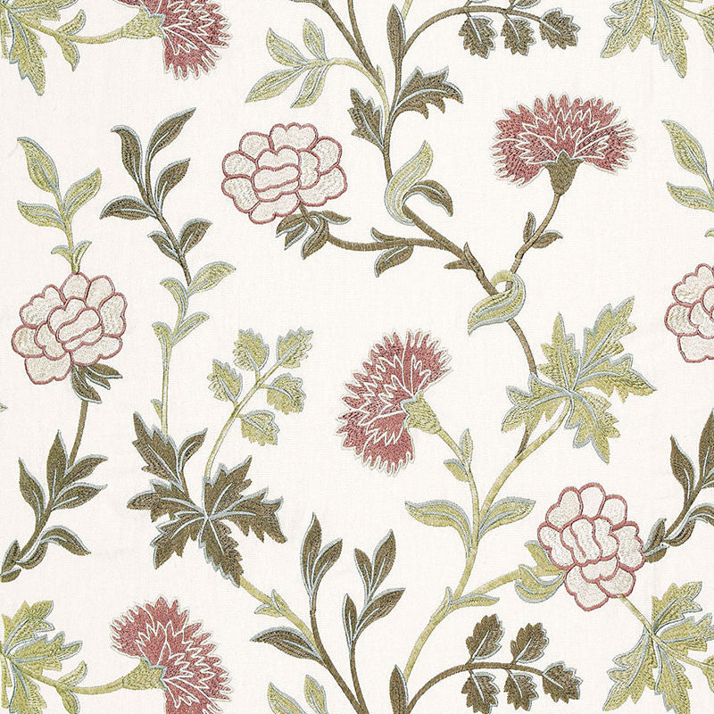 Sheridan Linen Embroidery Quartz 65662 by Schumacher Designer Fabric CHROMA See Sample INDIA . </p><p>Repeat: Horizontal: 25" (64CM) and Vertical: 25" (64CM) 50 2/8" WIDE (128CM) - Swanky Fabrics -