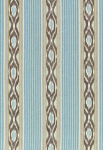 Schumacher Fabric Madagascar Ikat Stripe Oasis 65720