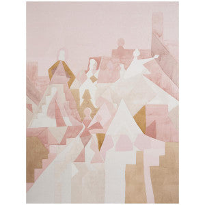 Schumacher Wallpaper Steps Rose & Camel 5011101