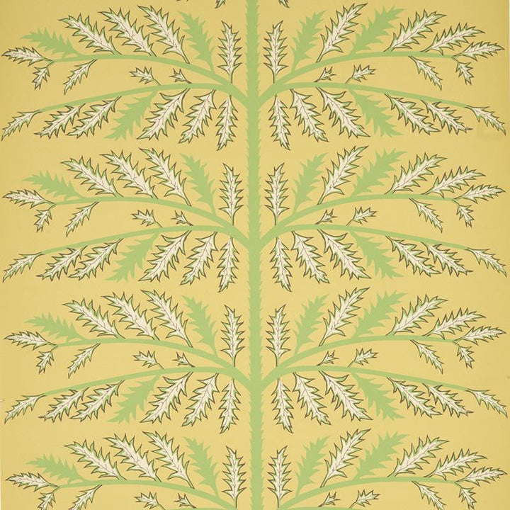 Thistle Mustard 5011432 by Schumacher Designer Wallpaper Neisha Crosland 27.0" - Swanky Fabrics -