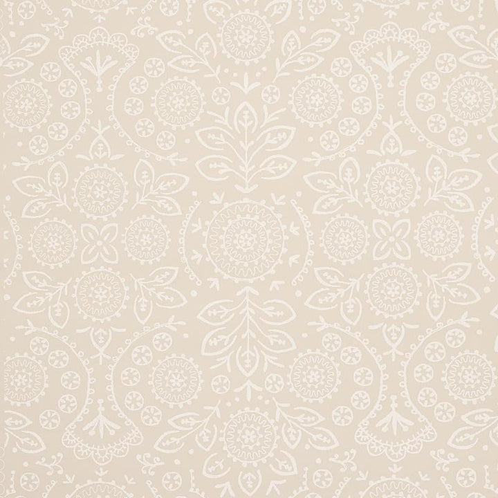 Tiana Natural 5011841 by Schumacher Designer Wallpaper Bohemia 13.5" - Swanky Fabrics -