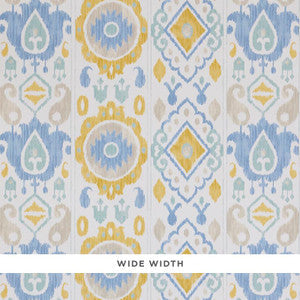 Schumacher Wallpaper Elizia Ikat Sky & Ochre 5010711