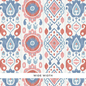 Schumacher Wallpaper Elizia Ikat Rose & Indigo 5010712