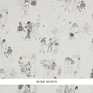 Schumacher Wallpaper Toile De Femmes Parchment 5011080