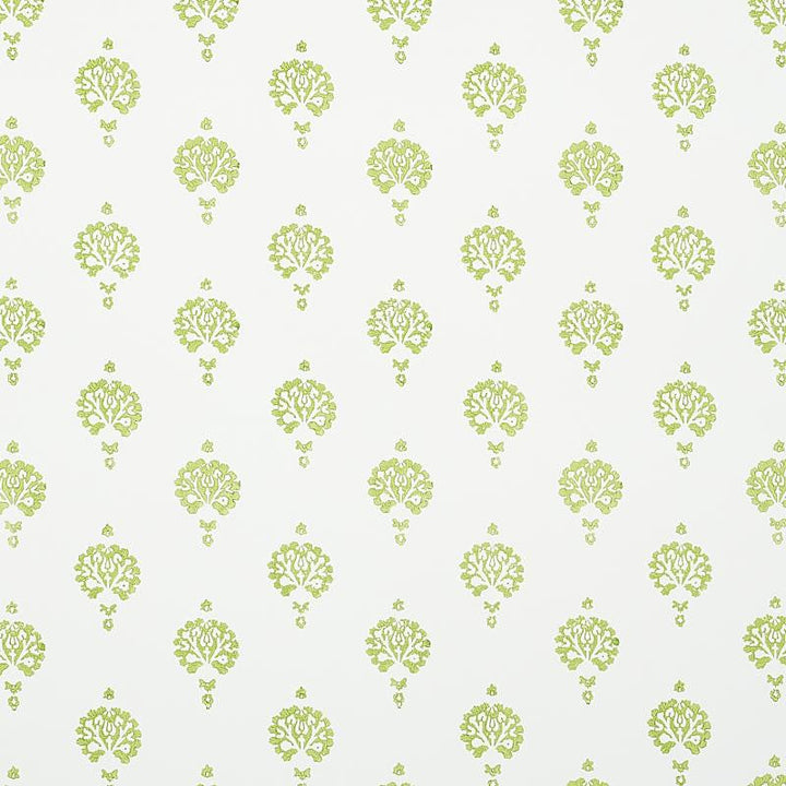 Dahlia Hand Blocked Print Leaf 5011231 by Schumacher Designer Wallpaper Jacaranda 3.0" - Swanky Fabrics -