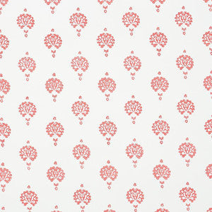 Schumacher Wallpaper Dahlia Hand Blocked Print Red 5011232