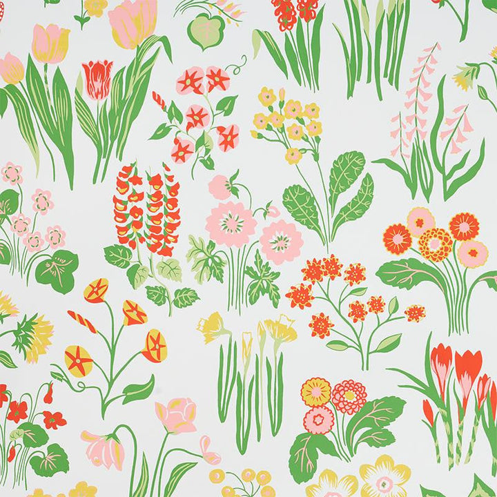 Carly Pink 5010770 by Schumacher Designer Wallpaper Flower Power 27.0" - Swanky Fabrics -