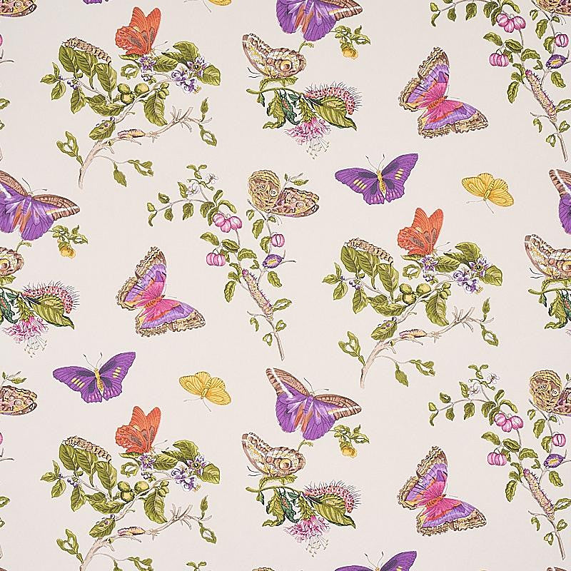 Baudin Butterfly Purple 5010692 by Schumacher Designer Wallpaper Signature Schumacher 26.78" - Swanky Fabrics -