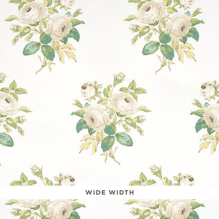 Loudon Rose Ivory 5012030 by Schumacher Designer Wallpaper Schumacher Classics 13.5" - Swanky Fabrics -