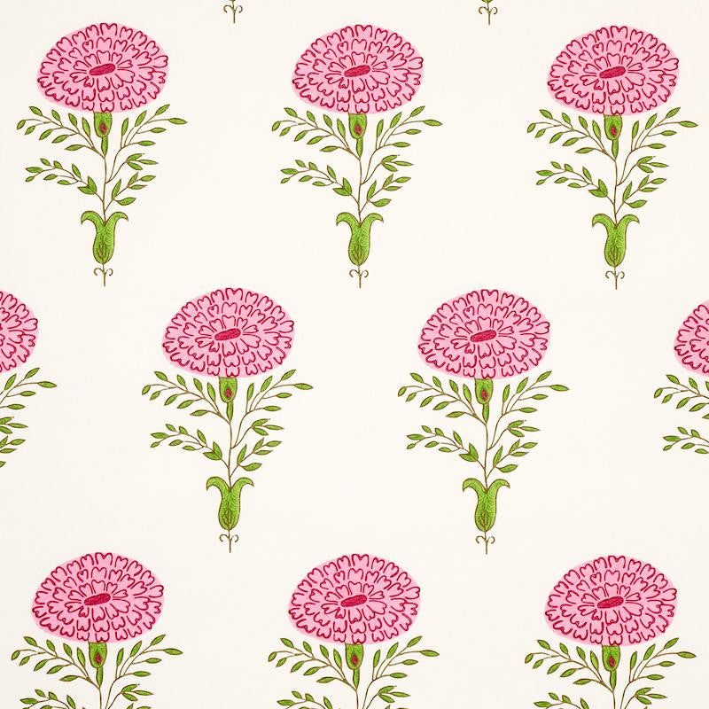 Marigold Pink 5012070 by Schumacher Designer Wallpaper Molly Mahon 9.0" - Swanky Fabrics -