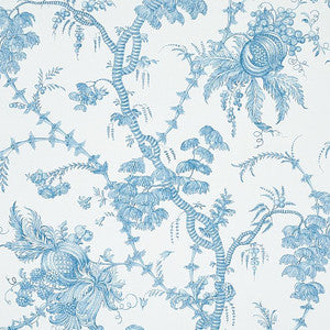 Schumacher Wallpaper San Cristobal Toile Peacock 5010620