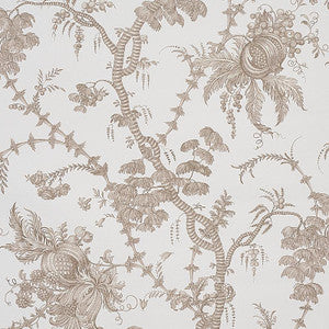 Schumacher Wallpaper San Cristobal Toile Cocoa 5010621