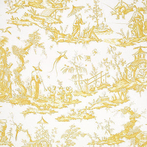 Schumacher Wallpaper Shengyou Toile Yellow 5012051
