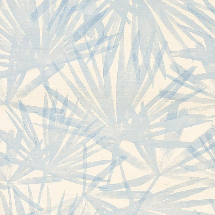 Sunlit Palm Sisal Chambray 5012040 by Schumacher Designer Wallpaper Natura 34.0" - Swanky Fabrics -