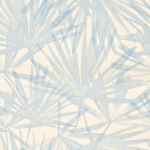 Schumacher Wallpaper Sunlit Palm Sisal Chambray 5012040