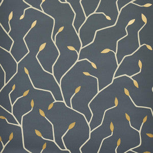 Schumacher Wallpaper Cymbeline Charcoal & Gold 5011382