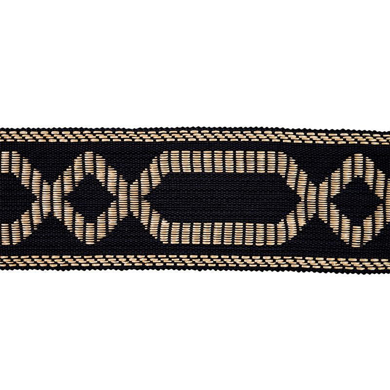 Briar Raffia Tape Black 77583 by Schumacher Designer Trim New Traditional - Swanky Fabrics -