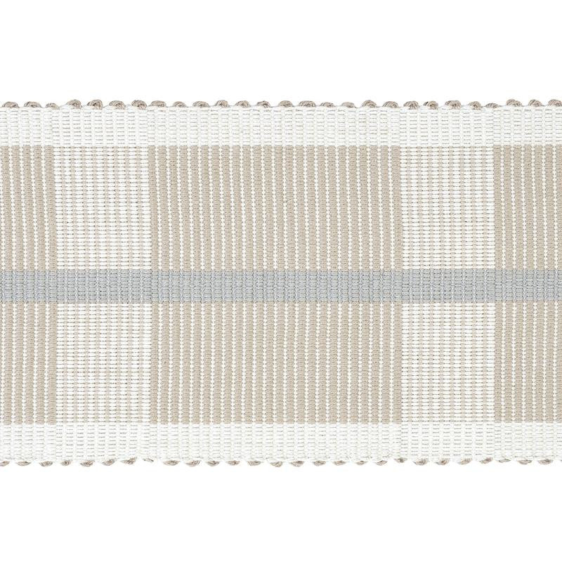 Calcada Tape Wide Natural 78970 by Schumacher Designer Trim Stephanie Seal Brown - Swanky Fabrics -