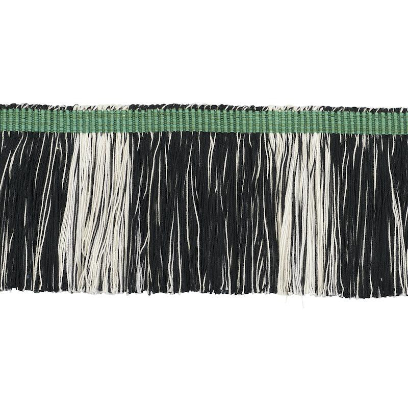Calcada Fringe Emerald 78983 by Schumacher Designer Trim Stephanie Seal Brown - Swanky Fabrics -