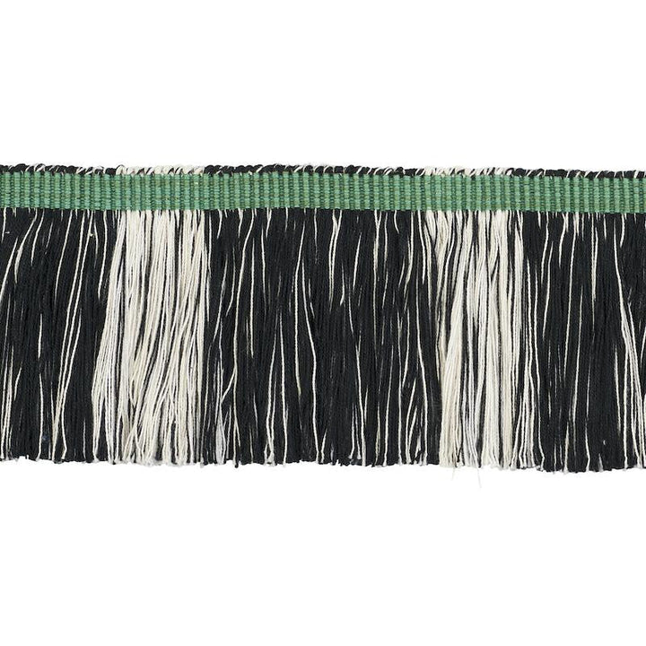 Calcada Fringe Emerald 78983 by Schumacher Designer Trim Stephanie Seal Brown - Swanky Fabrics -