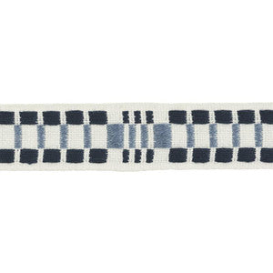Schumacher Trim Carmo Tape Narrow Indigo 78990