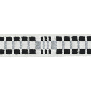 Schumacher Trim Carmo Tape Narrow Silver & Black 78991