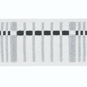 Schumacher Trim Carmo Tape Medium Silver & Black 79001