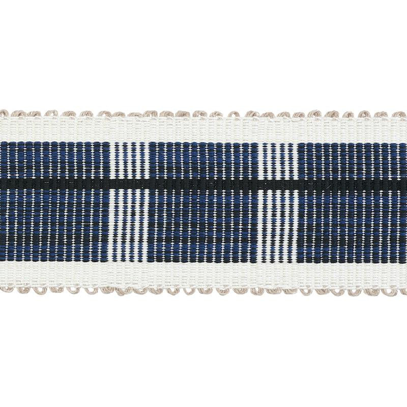 Calcada Tape Medium Midnight 79202 by Schumacher Designer Trim Stephanie Seal Brown - Swanky Fabrics -