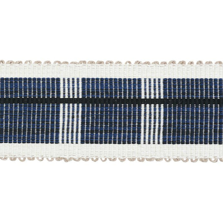 Calcada Tape Medium Midnight 79202 by Schumacher Designer Trim Stephanie Seal Brown - Swanky Fabrics -