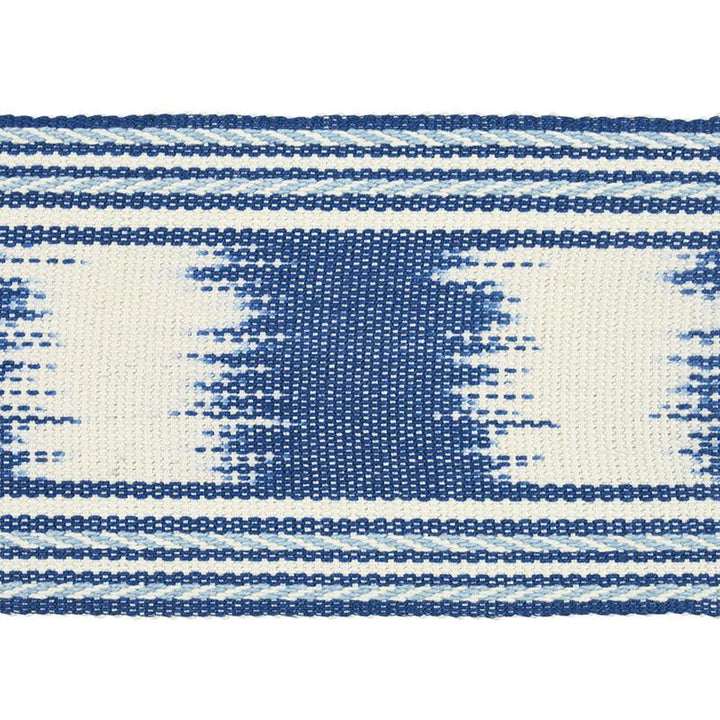 Banyan Ikat Tape Blue 79300 by Schumacher Designer Trim Happy Together - Swanky Fabrics -