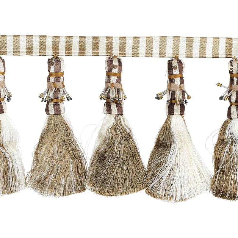 Antony Tassel Natural & Ivory 79602 by Schumacher Designer Trim Rive Gauche 3.0" - Swanky Fabrics -