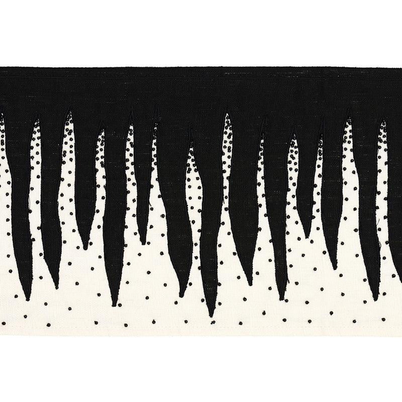Stalactite Tape Black & White 79670 by Schumacher Designer Trim Misterioso 6.0" - Swanky Fabrics -