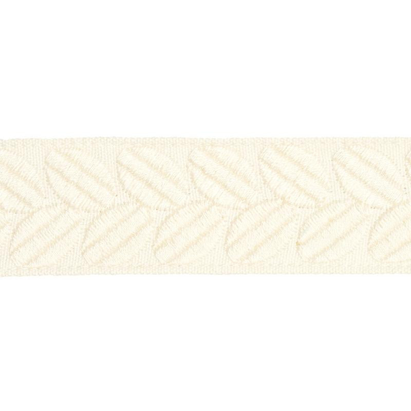 Berkeley Tape Narrow Ivory 79911 by Schumacher Designer Trim Happy Together Ii - Swanky Fabrics -