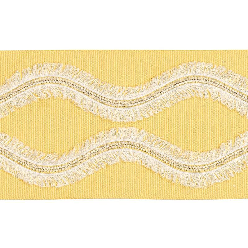 Ogee Embroidered Tape Yellow 74333 by Schumacher Designer Trim Bohemia 4.0" - Swanky Fabrics -