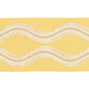 Schumacher Trim Ogee Embroidered Tape Yellow 74333