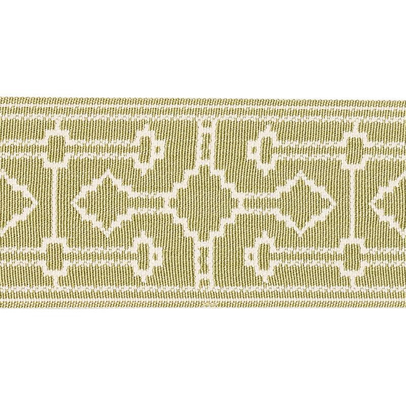 Filbert Tape Green 75287 by Schumacher Designer Trim Natura 4.88" - Swanky Fabrics -