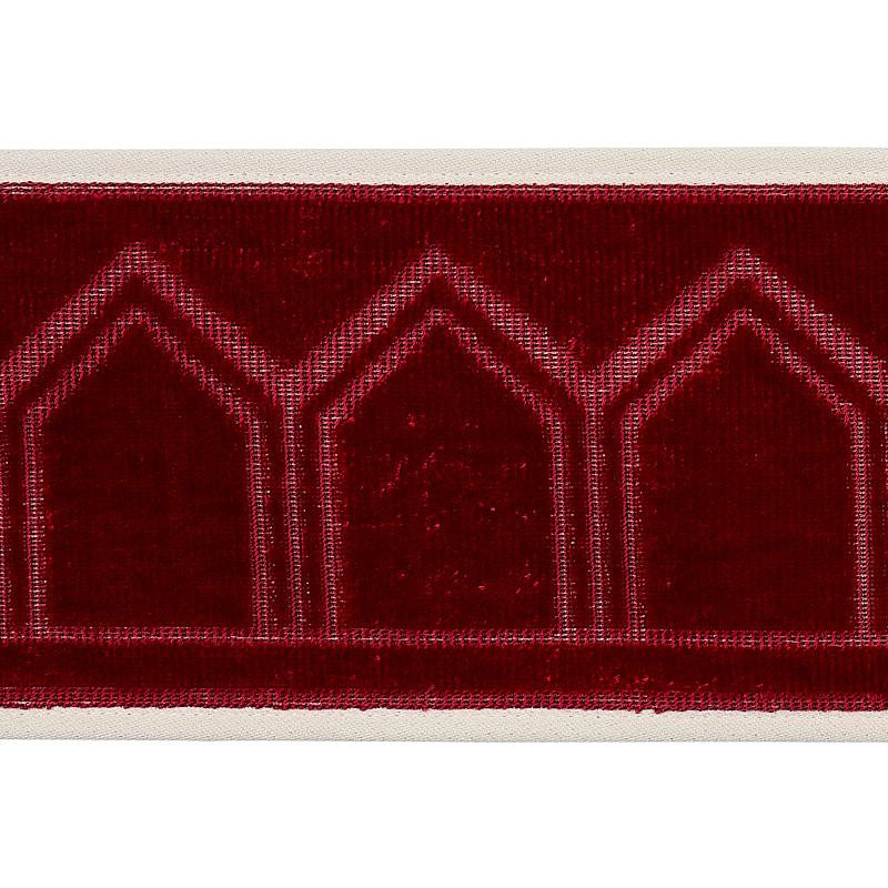 Vizier Velvet Tape Ruby 75735 by Schumacher Designer Trim Cut & Patterned Velvets - Swanky Fabrics -
