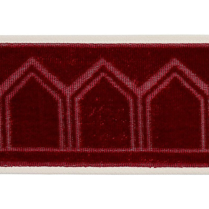 Vizier Velvet Tape Ruby 75735 by Schumacher Designer Trim Cut & Patterned Velvets - Swanky Fabrics -